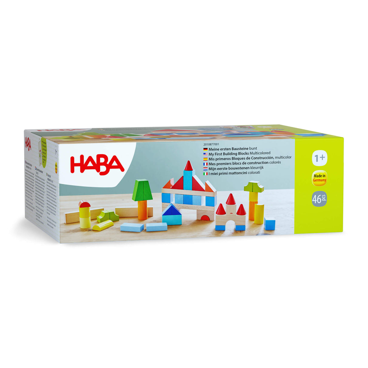 Colored Wooden Building Blocks - 46 Piece Set - HoneyBug
