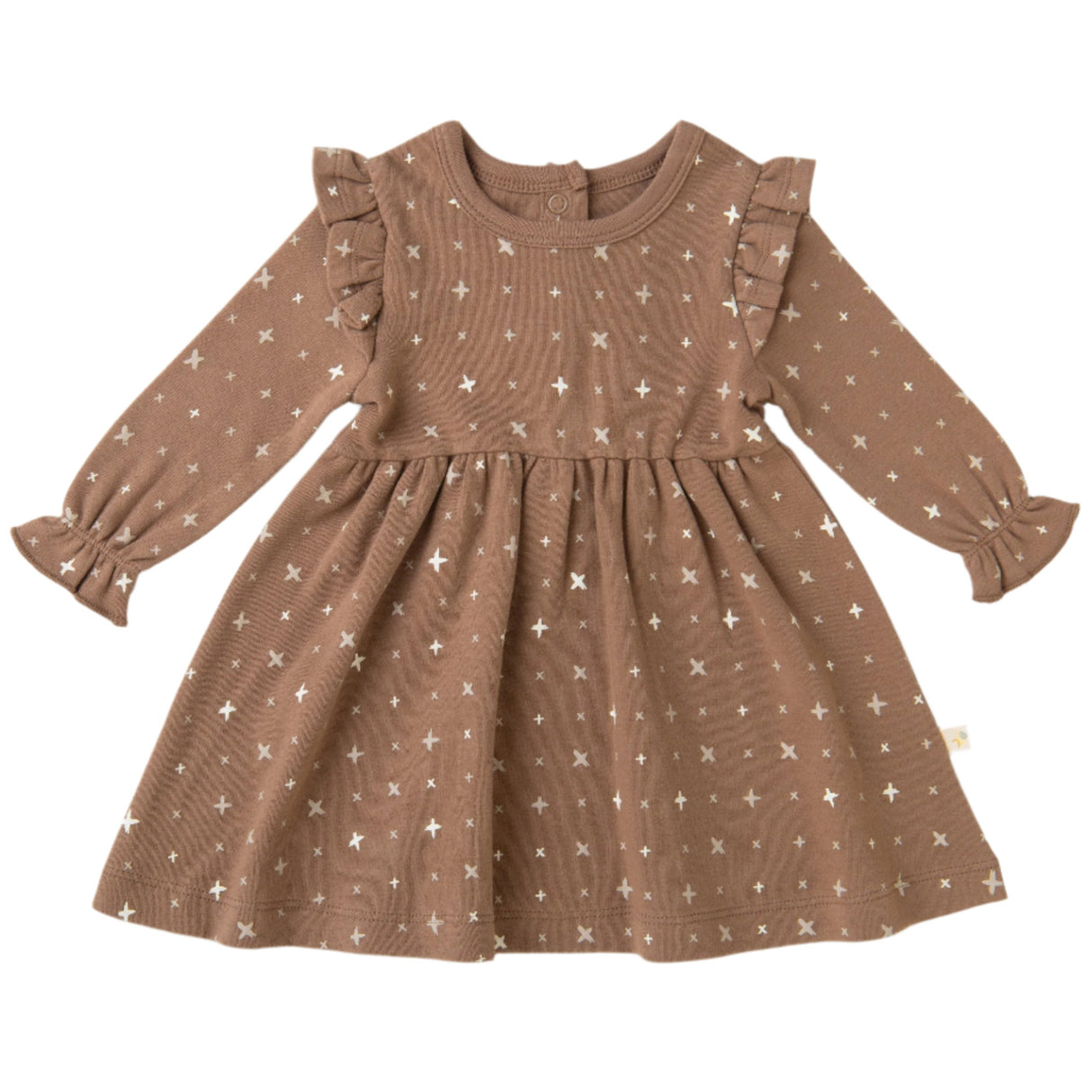 Organic Girls Ruffle Dress - Sparkle - HoneyBug