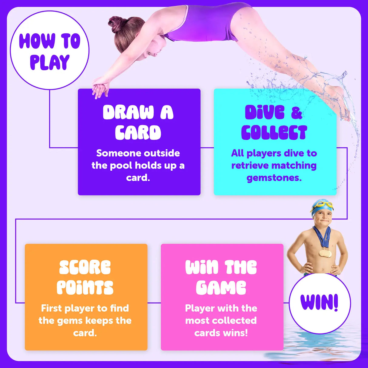 Pool Gem Hunt Diving Game - HoneyBug