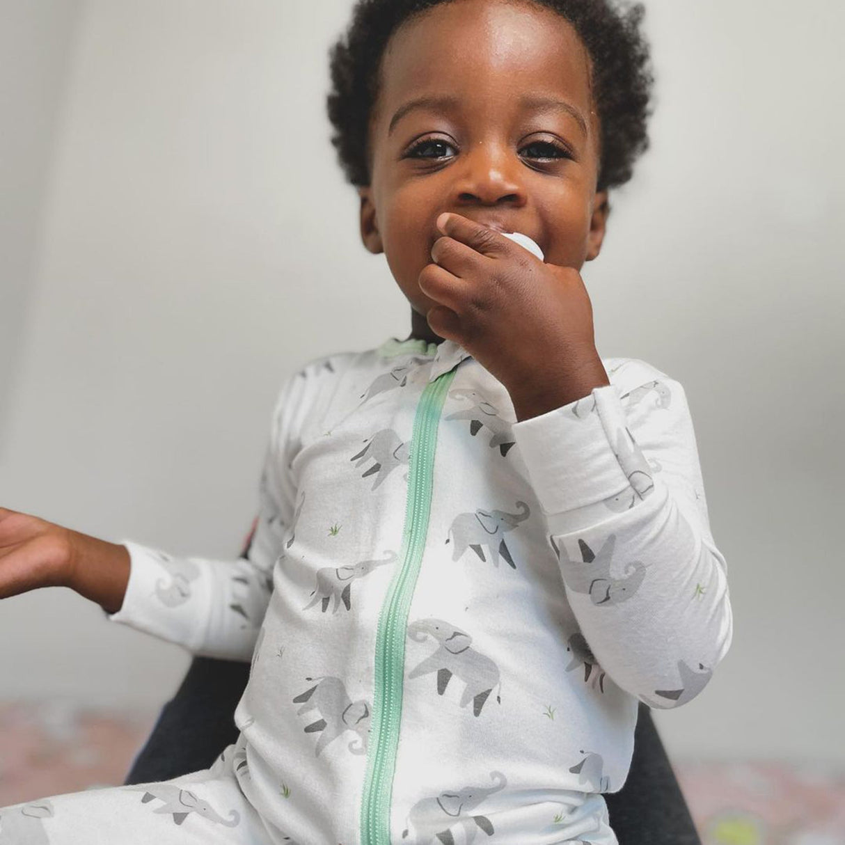 Elephant Zippered Footie - HoneyBug