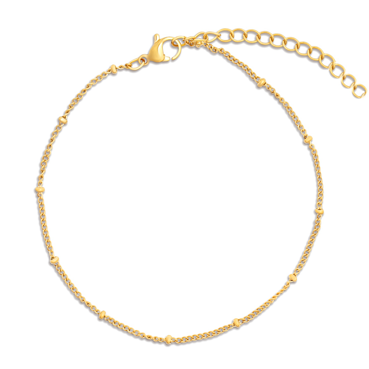 Helsa Dainty Beaded Chain Anklet - HoneyBug