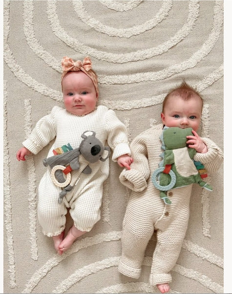 Bitzy Crinkle™ Sensory Toy with Teether - Dino - HoneyBug