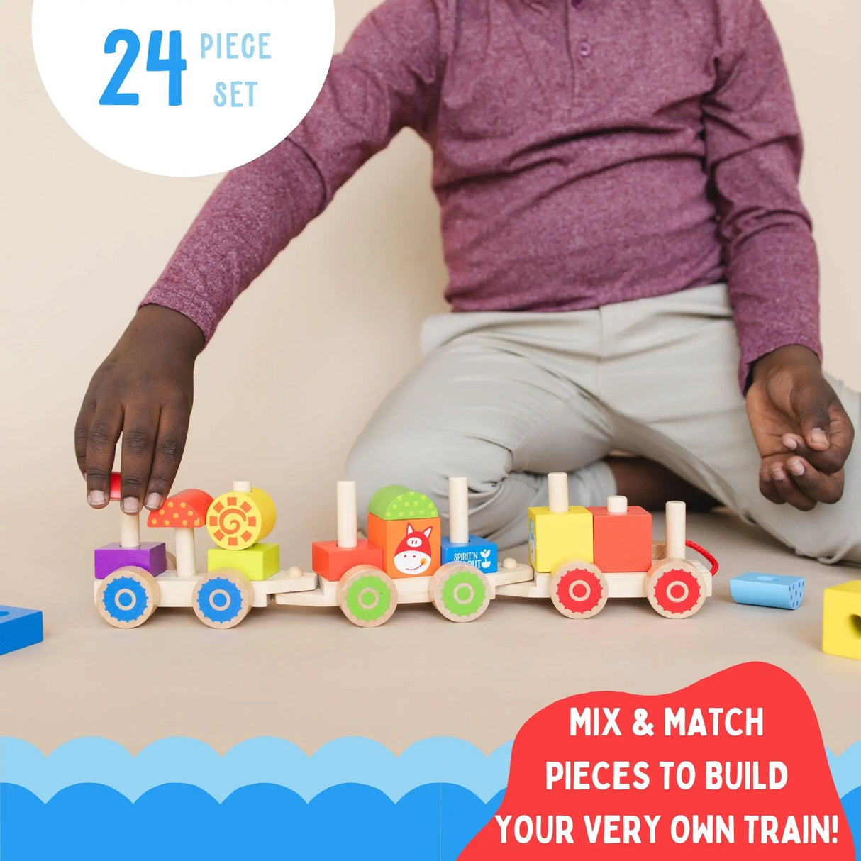 Farm Wooden Stacking Train