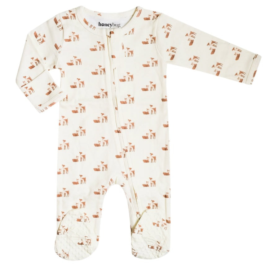 Organic Cotton Footie - Fawn - HoneyBug