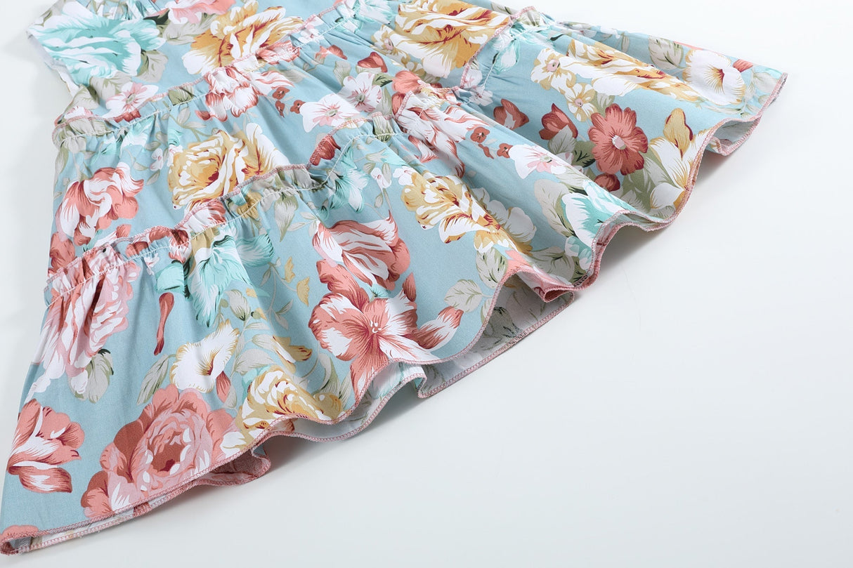 Floral Print Ruffle Tiered Dress