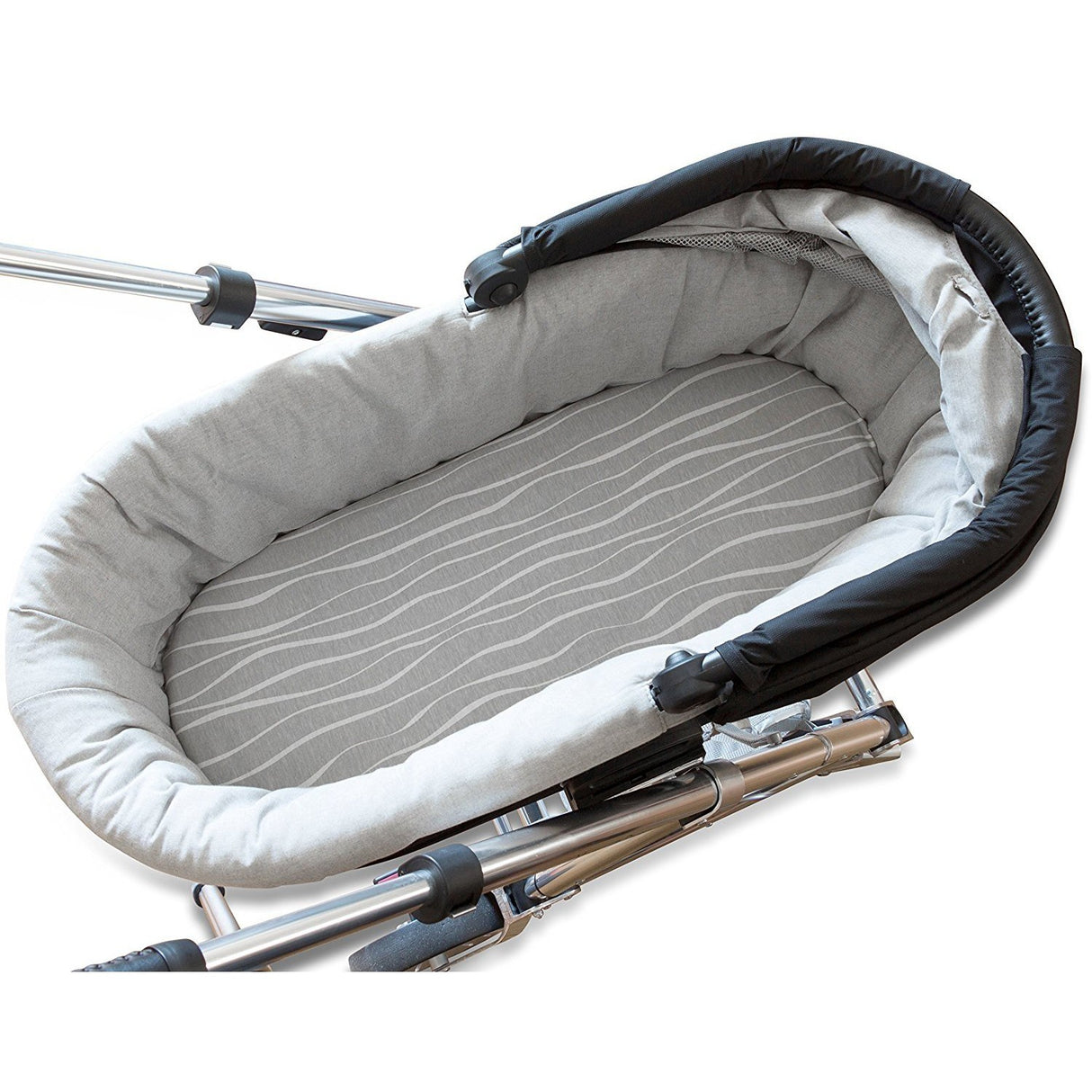 Bassinet Sheet Set - Grey & White Abstract - HoneyBug