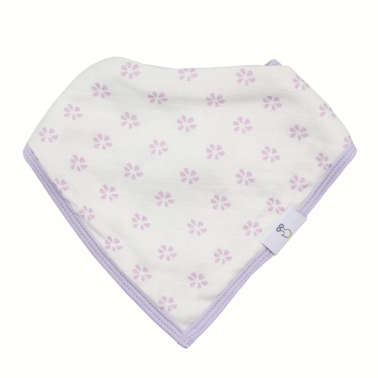 Blueberries and Flowers Lavender2 Pack Muslin & Terry Cloth Bib Set - HoneyBug