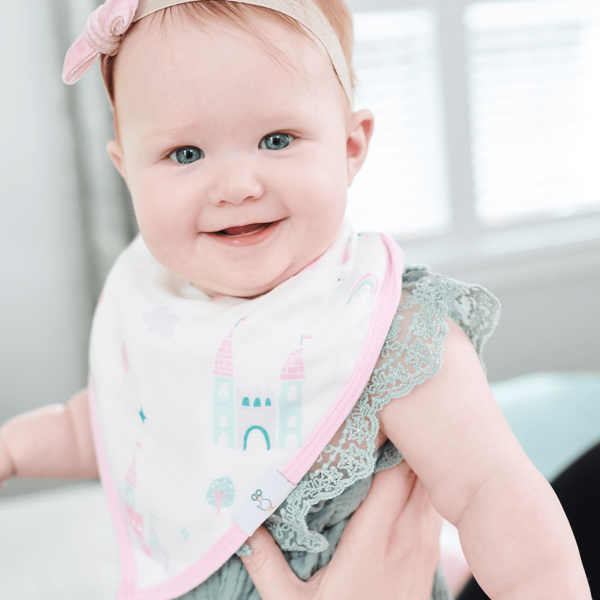 Clouds and Castles 2 Pack Muslin & Terry Cloth Bib Set - HoneyBug