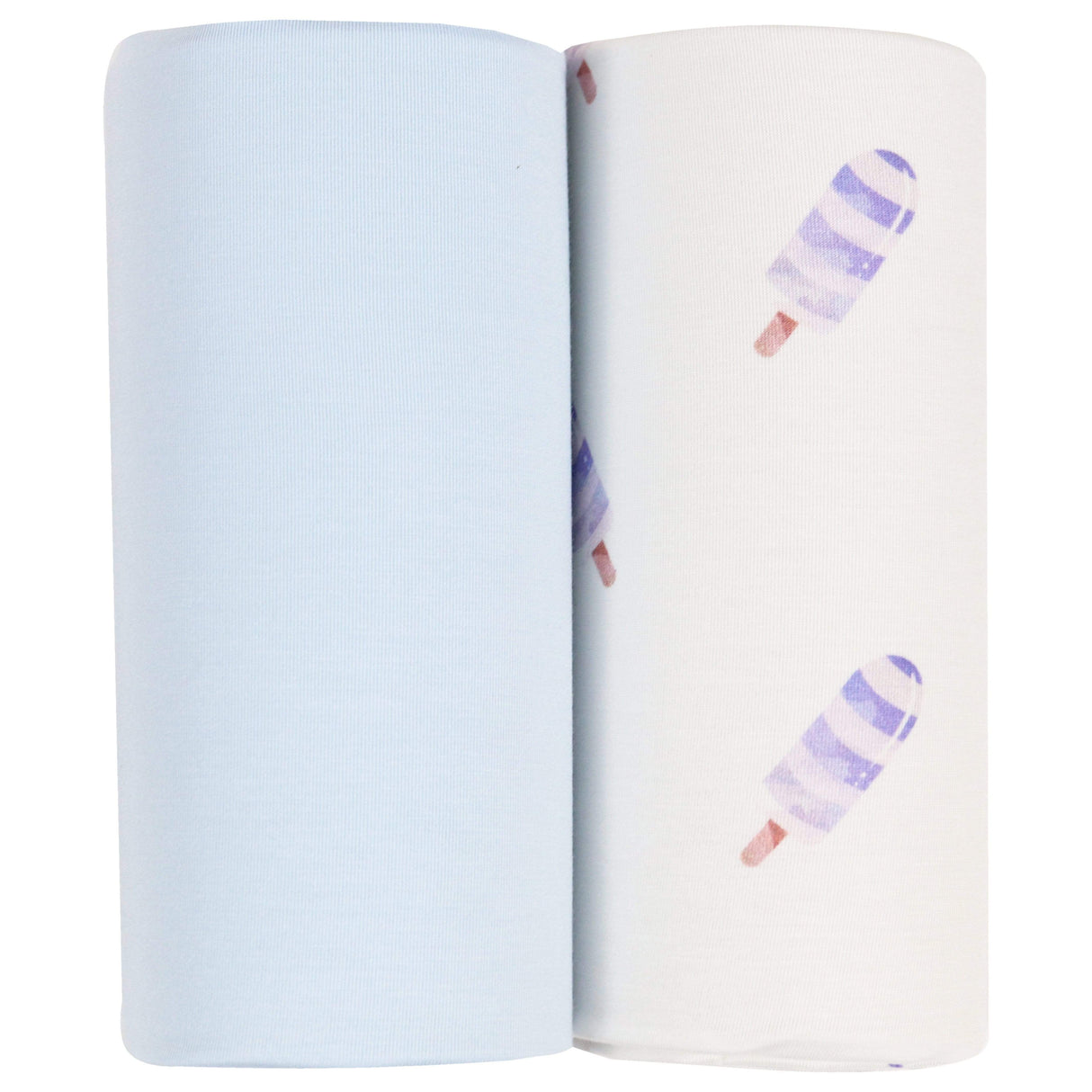 Blue Popsicle and Blue 2 Pack Swaddle Blanket - HoneyBug