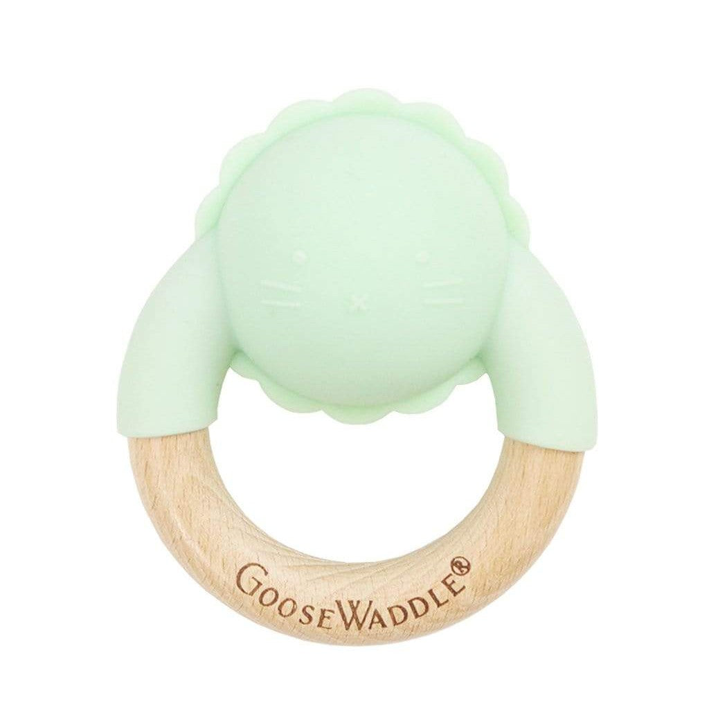 Rattle Teether Wooden + Silicone (4 Colors) - HoneyBug