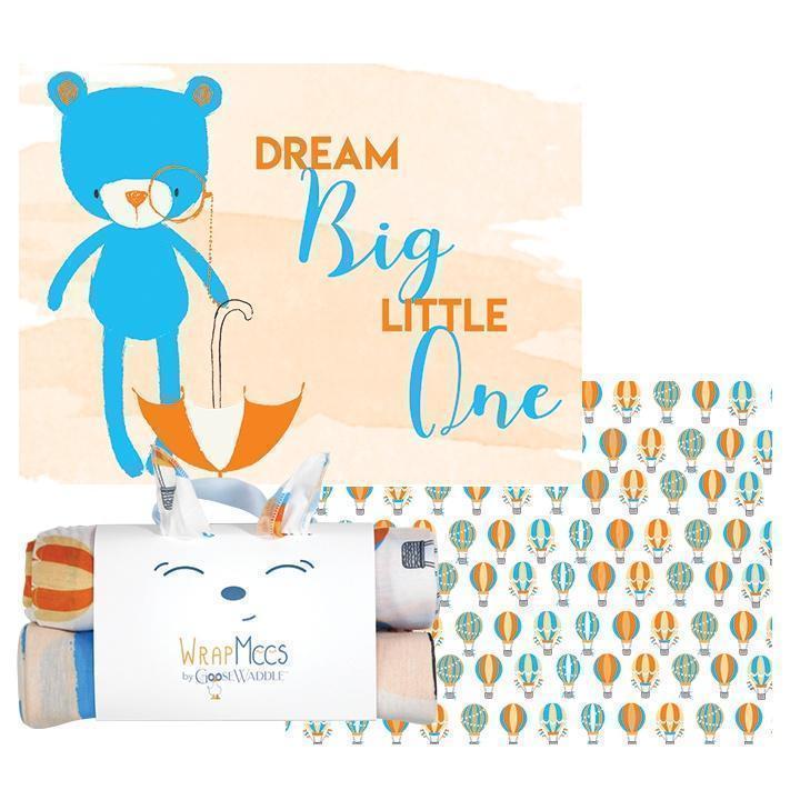 Bear and Hot Air Balloons 2 Pack Receiving Blankets - HoneyBug