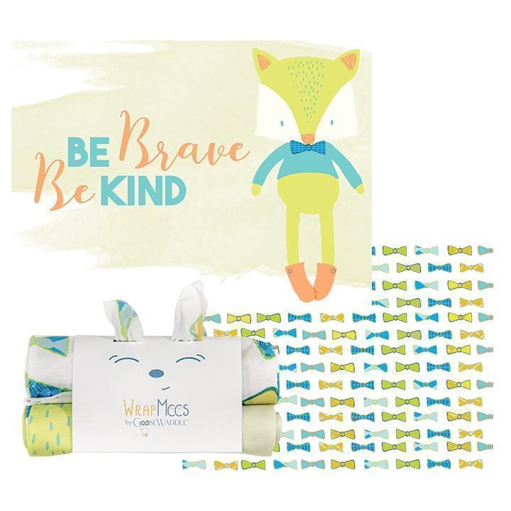 Fox and Bow Ties 2 Pack Receiving Blankets - HoneyBug