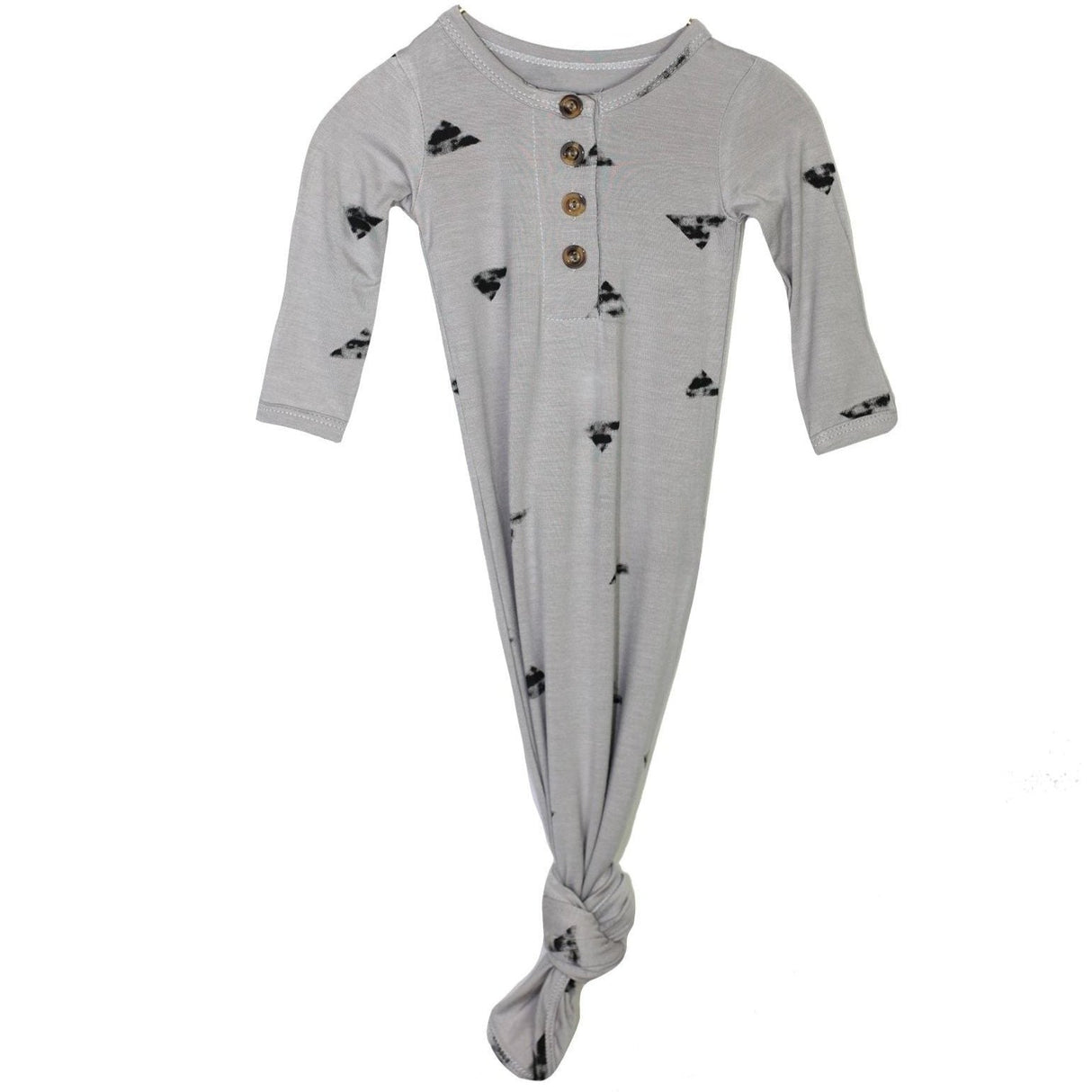 Knotted Baby Gown - Black Triangles - HoneyBug