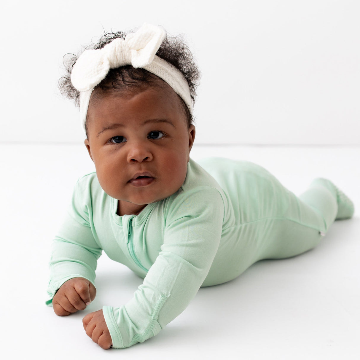 Green Zippered Footie - HoneyBug