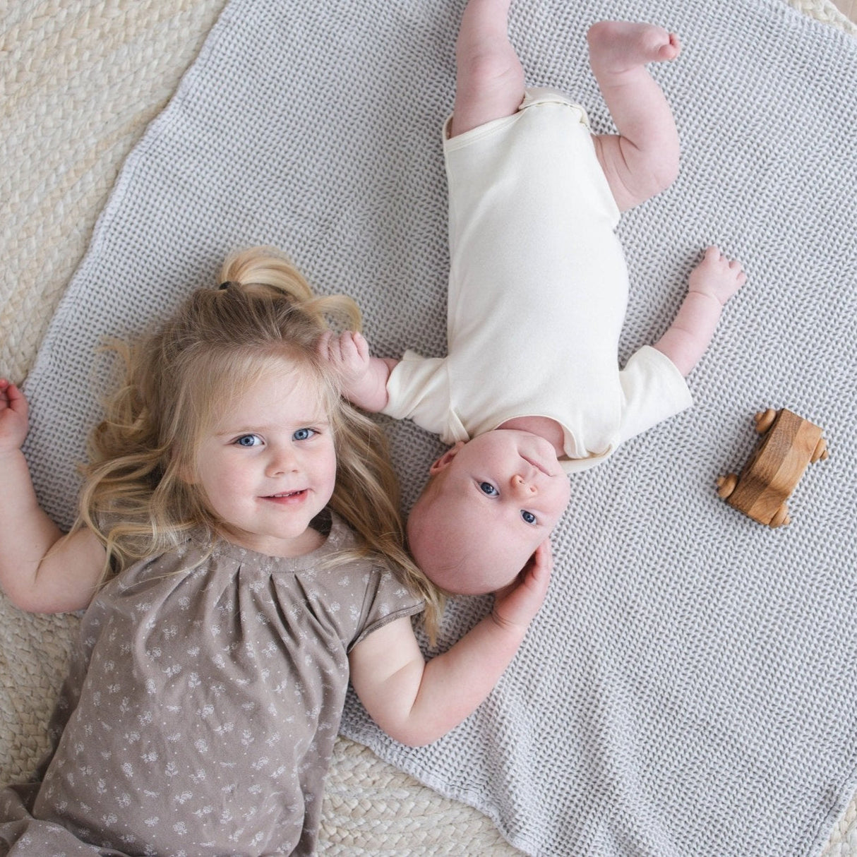 Grey Waffle Baby Blanket