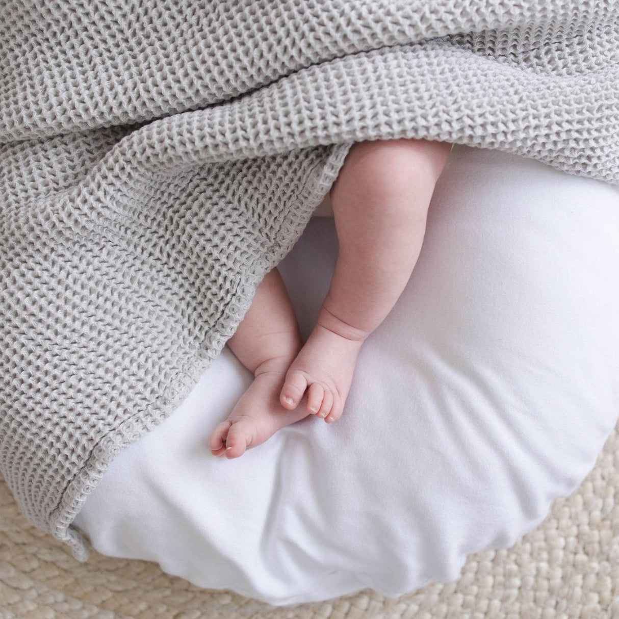 Grey Waffle Baby Blanket