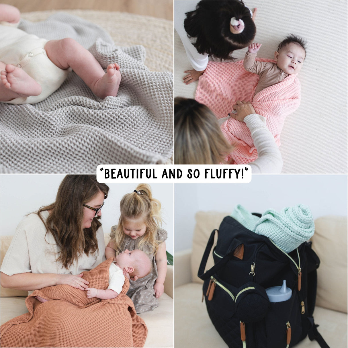 Grey Waffle Baby Blanket