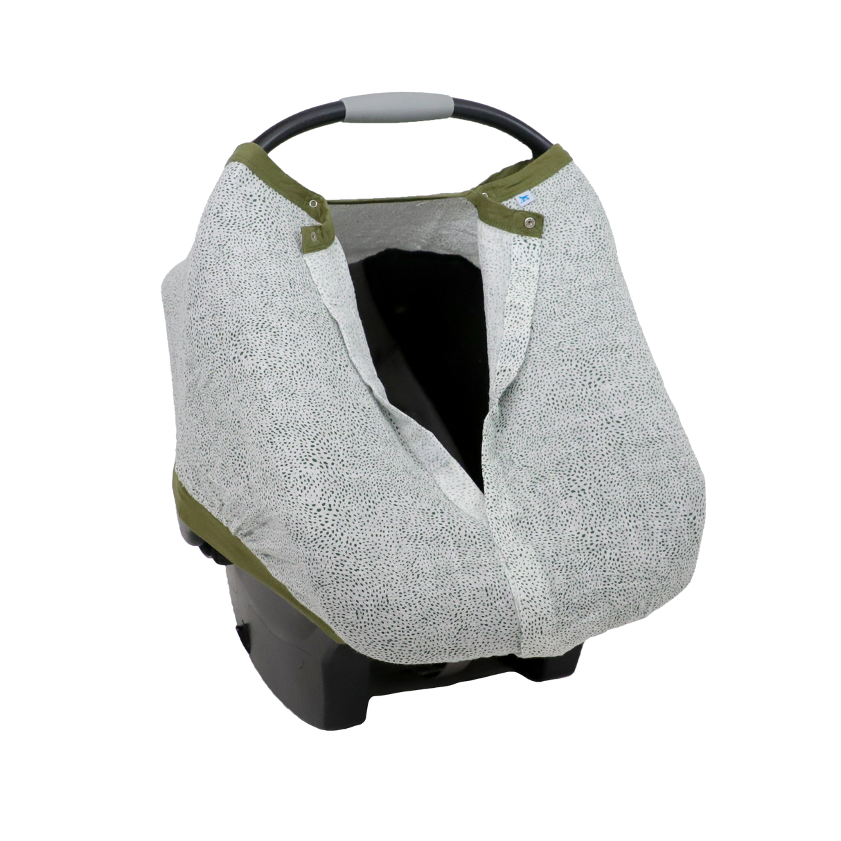 Cotton Muslin Car Seat Canopy - Green Seed - HoneyBug