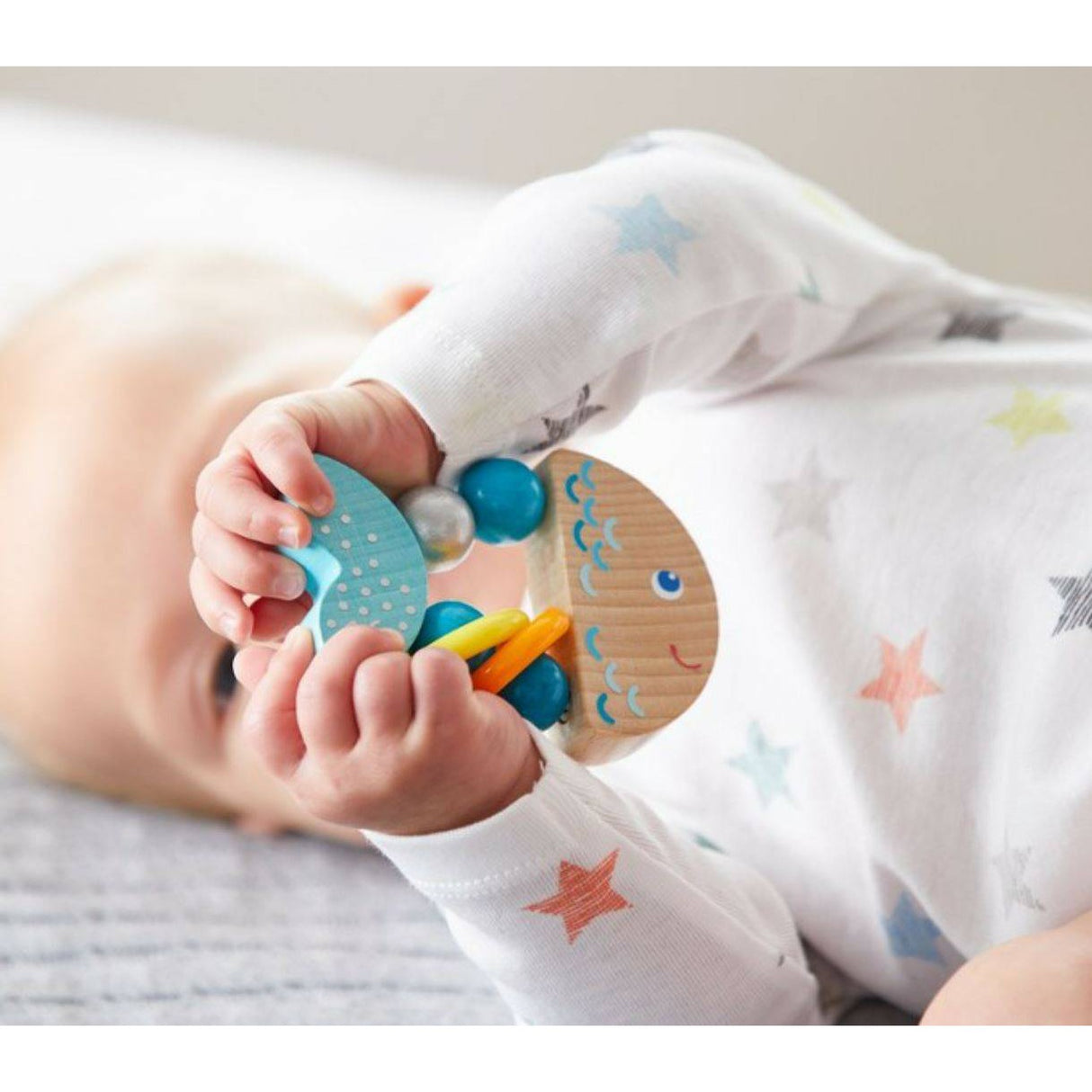 Rattlefish Wooden Baby Rattle - HoneyBug
