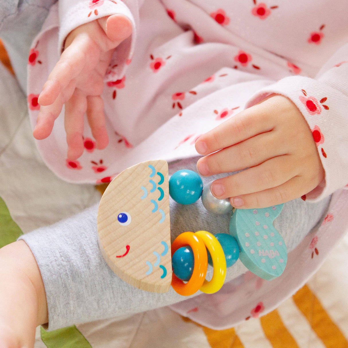 Rattlefish Wooden Baby Rattle - HoneyBug