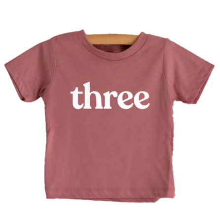 Three Modern Birthday Shirt Kids Tee - HoneyBug