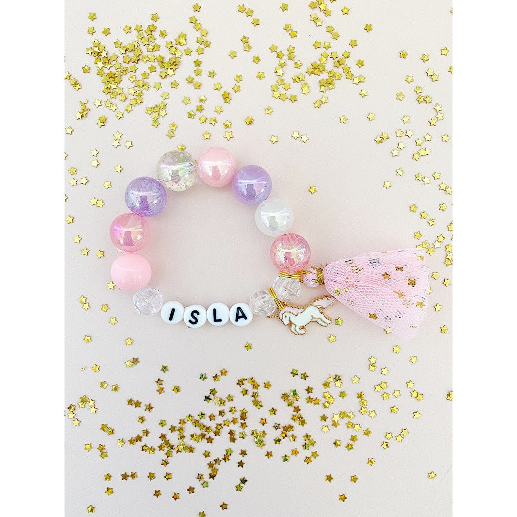 Magical Unicorn Charm Bracelet- Customizable - HoneyBug