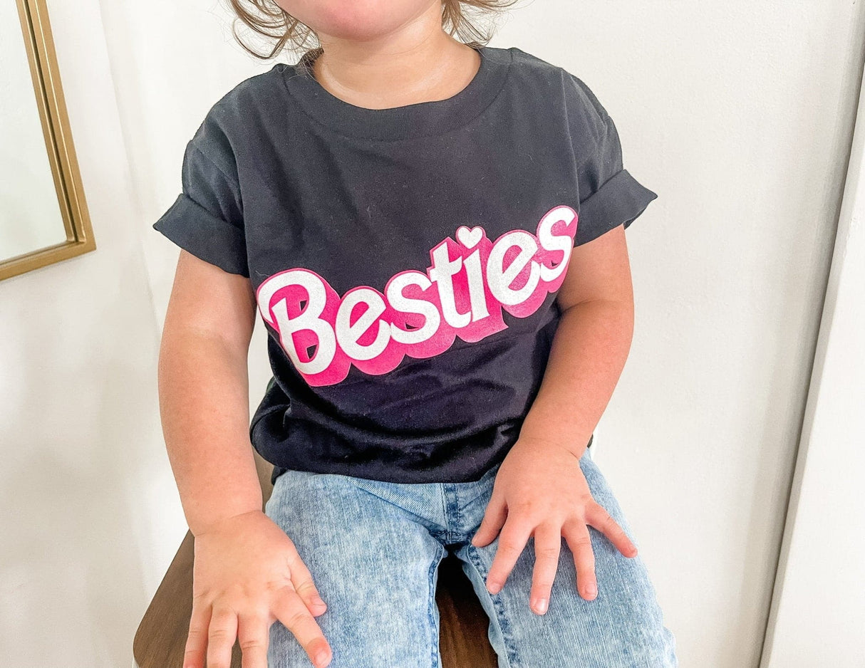 Besties Barbie Kids Tee - Black - HoneyBug