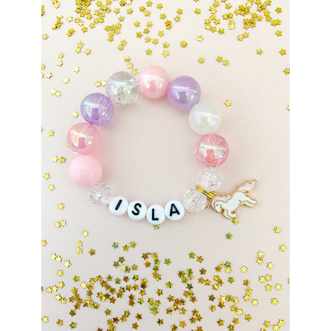 Magical Unicorn Charm Bracelet- Customizable - HoneyBug
