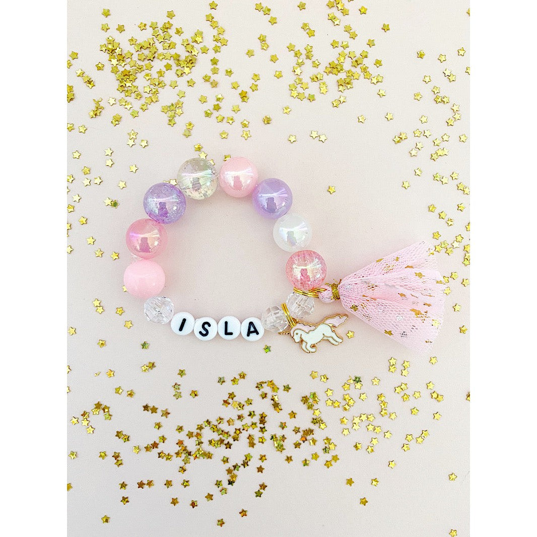Magical Unicorn Charm Bracelet- Customizable - HoneyBug