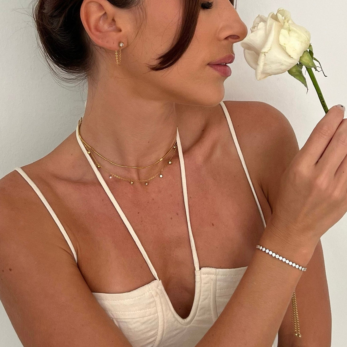 Sloane Chain Stud Earring - HoneyBug