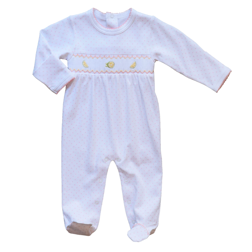 Pink Lemonade Smocked Footie