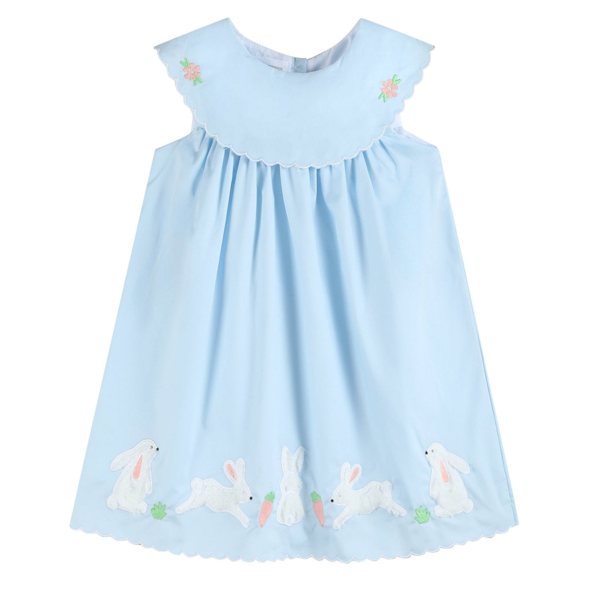 Light Blue Bunny and Flowers Dress