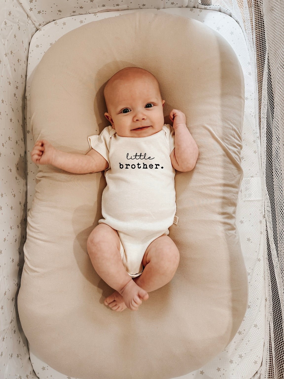 Little Brother Organic Cotton Short Sleeve Baby Bodysuit - HoneyBug