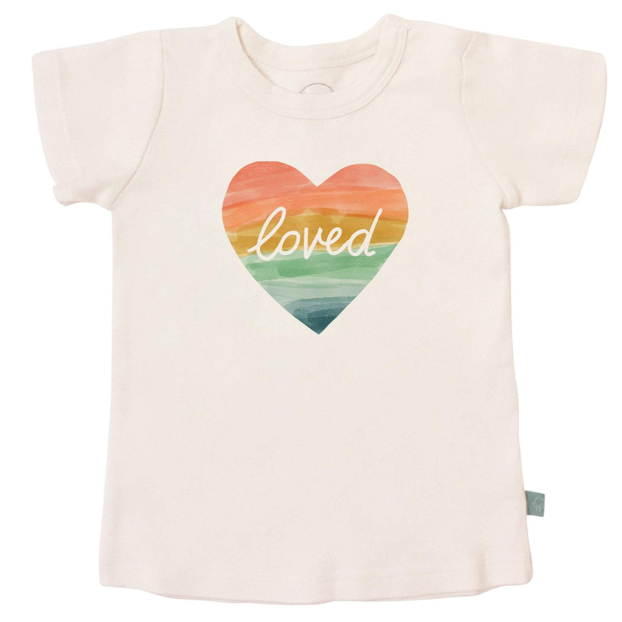 graphic tee | loved rainbow heart - HoneyBug