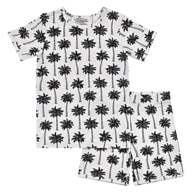 Bamboo Shorts Set | Palm Style White