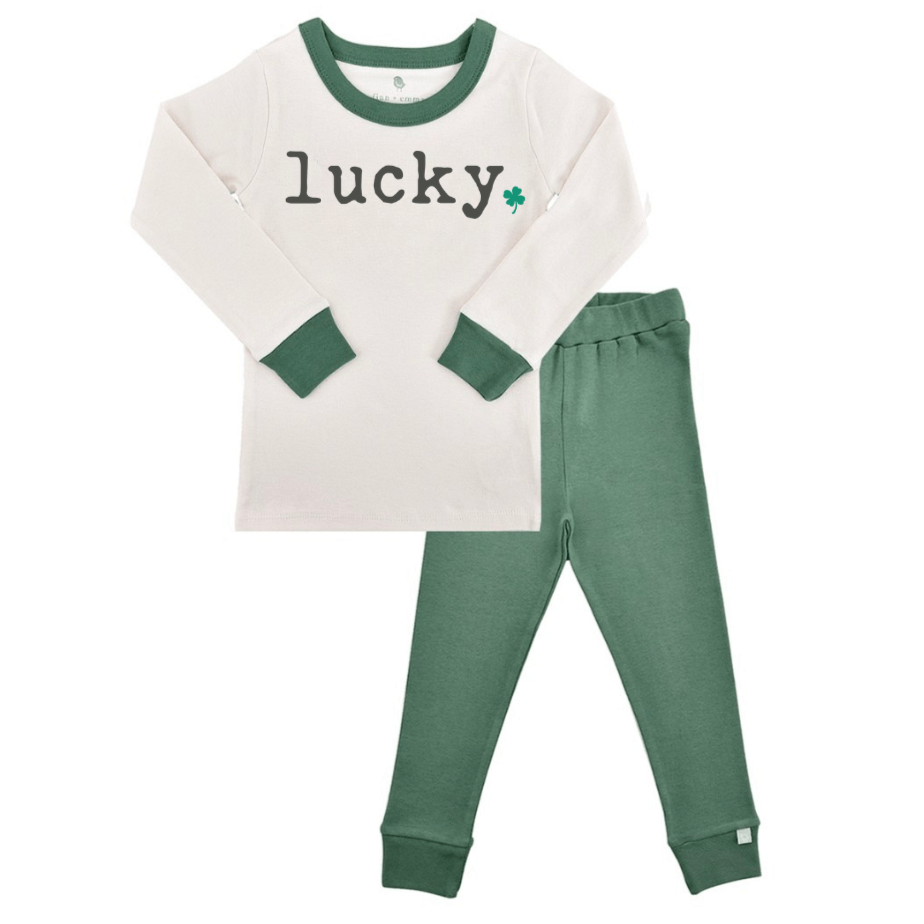 pajamas | lucky basic green - HoneyBug
