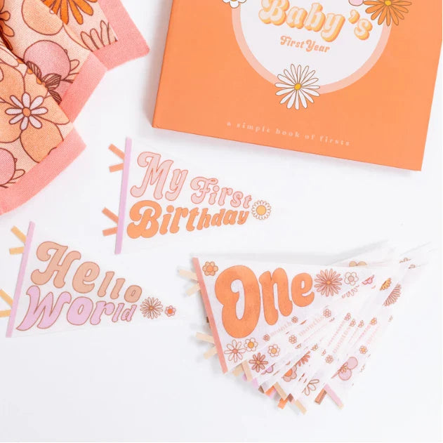 Flower Child Petit Milestone Pennant - HoneyBug