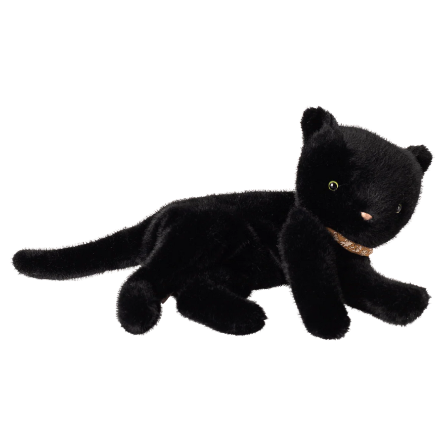 Sleeping Kitten Plush, Medium - Black - HoneyBug