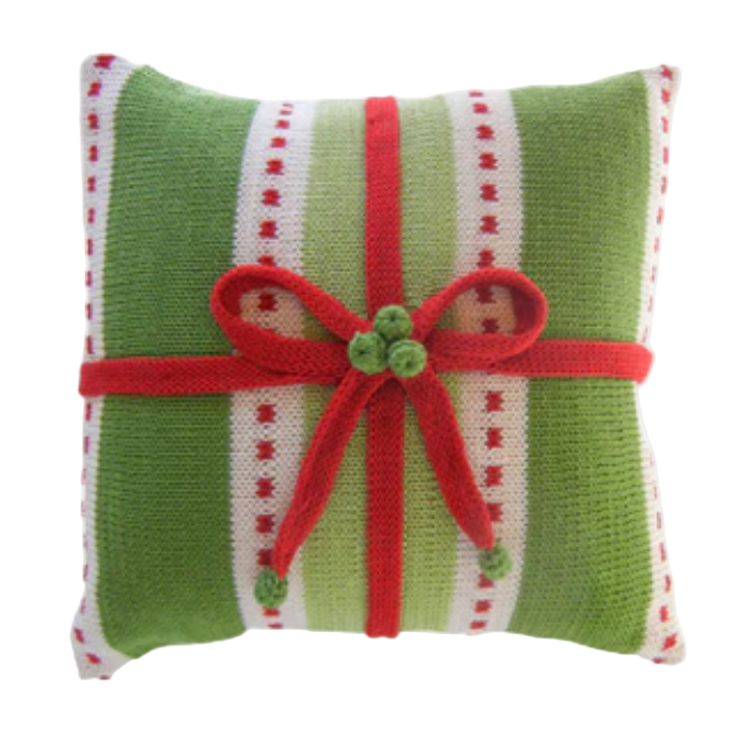 Green Stripe Gift 10" Pillow
