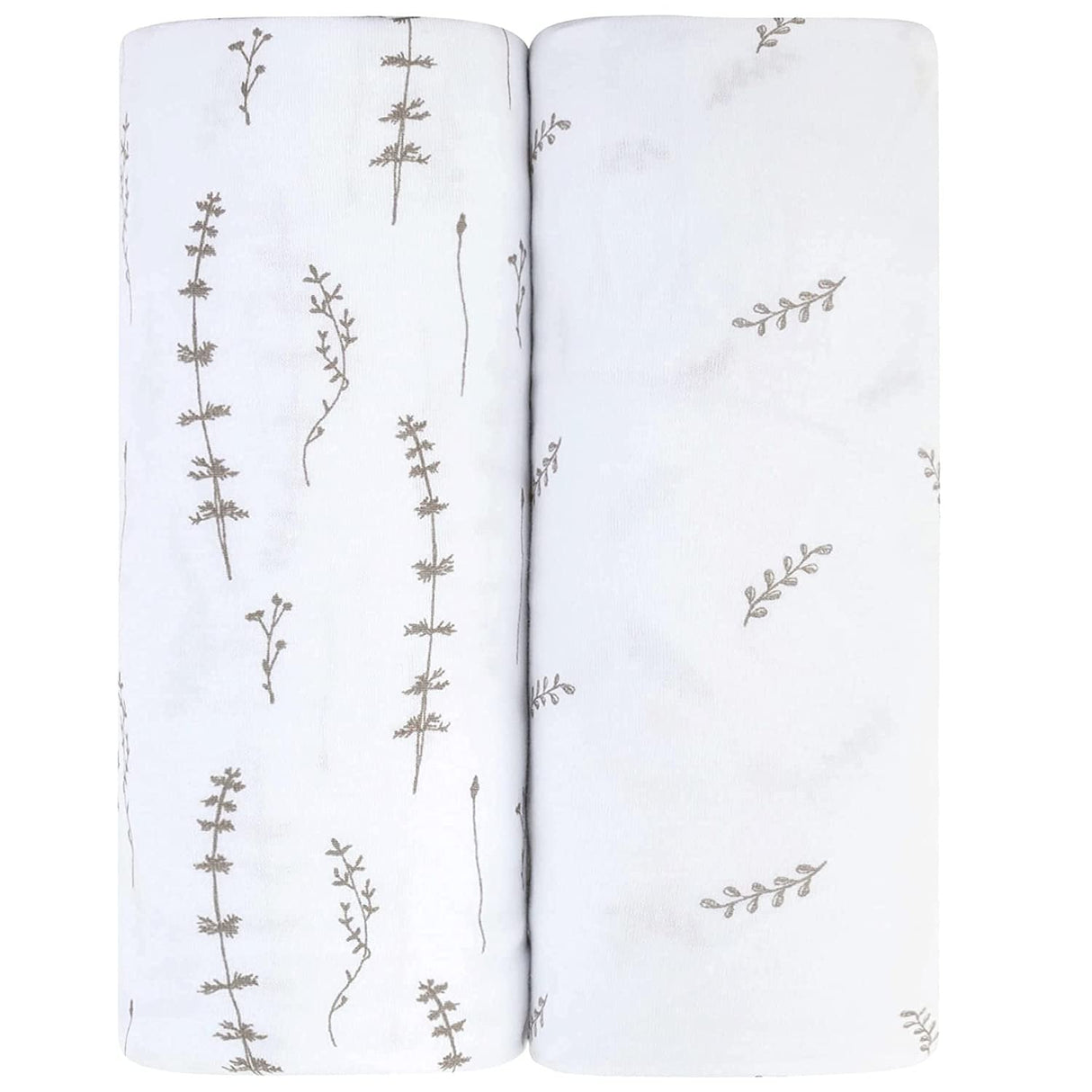 Changing Pad Cover | Cradle Sheet Set - Forest Grey Leaf & Floral - HoneyBug