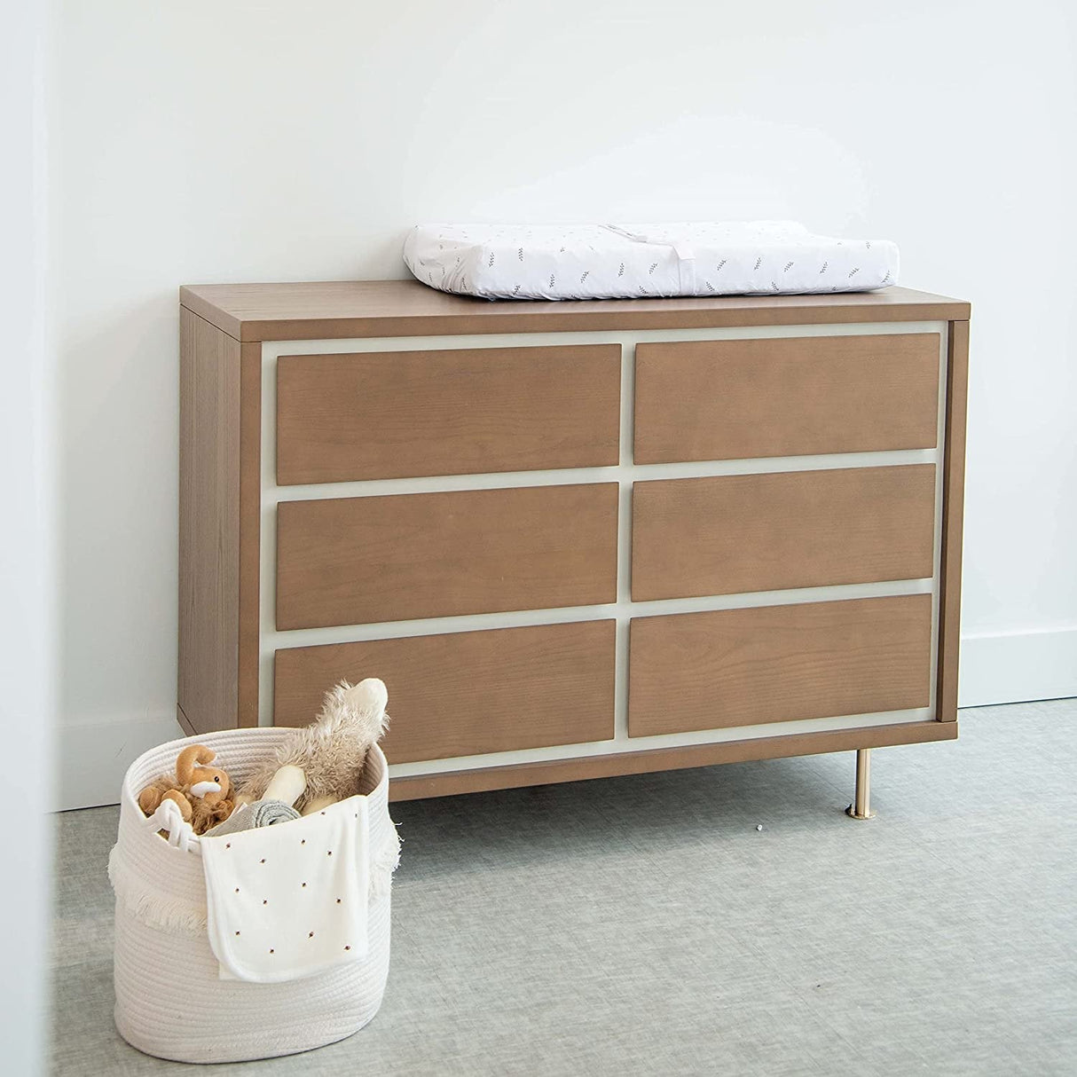 Changing Pad Cover | Cradle Sheet Set - Forest Grey Leaf & Floral - HoneyBug