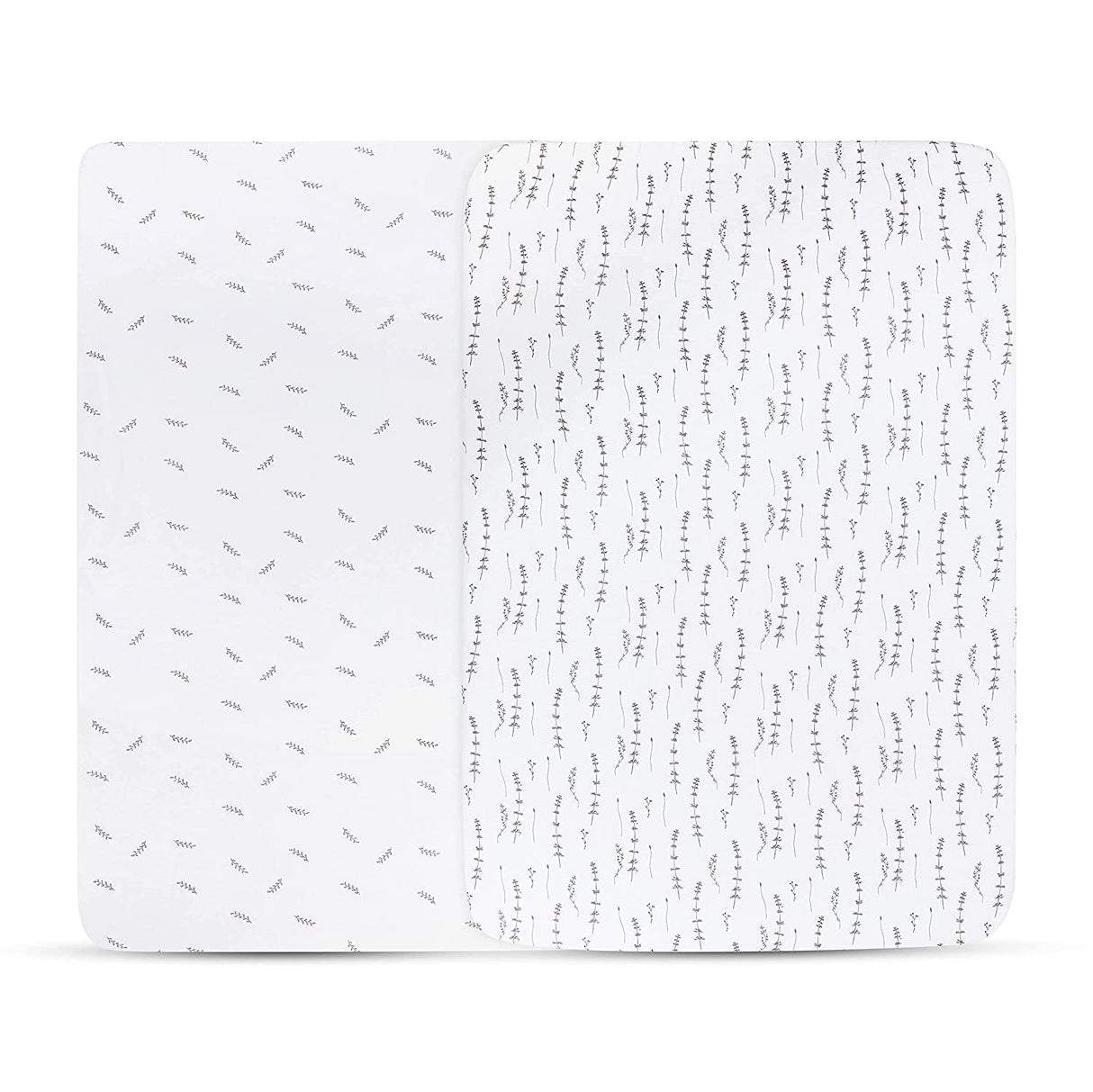 Crib Sheet Set - Forest Grey Leaf - HoneyBug