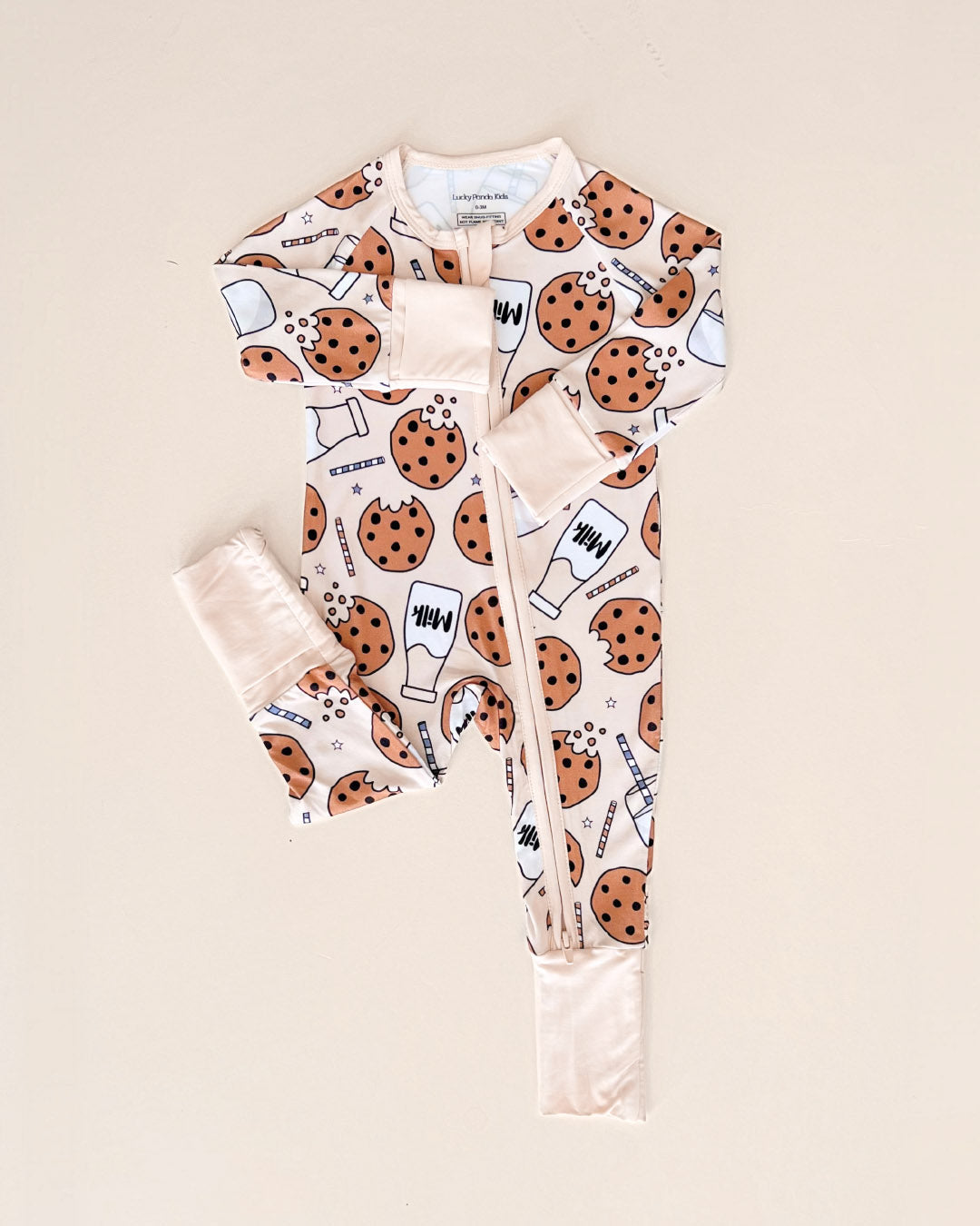 Bamboo Zip Romper | Milk & Cookies - HoneyBug