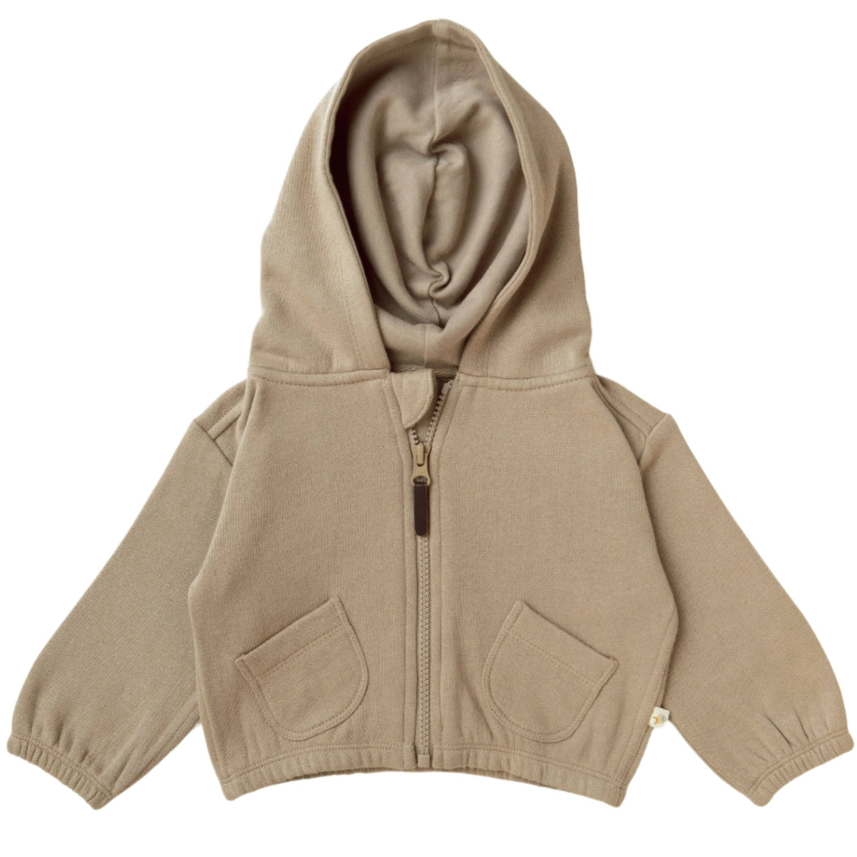 Organic Baby Toddler Hooded Jacket - Mocha - HoneyBug