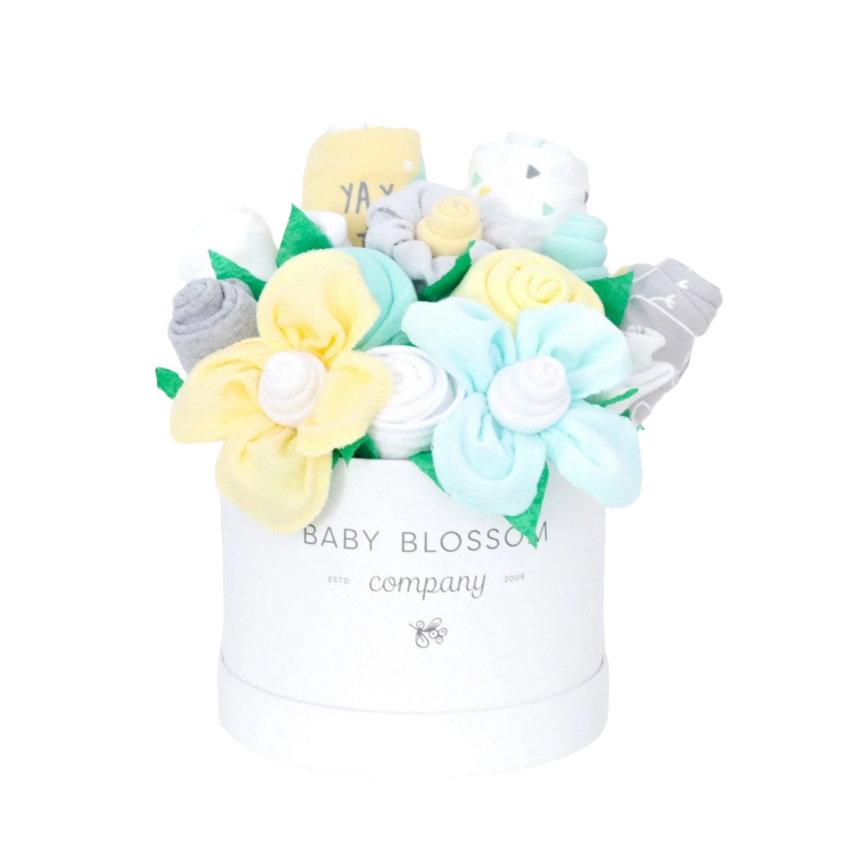 Neutral Hatbox Bouquet - Deluxe - HoneyBug