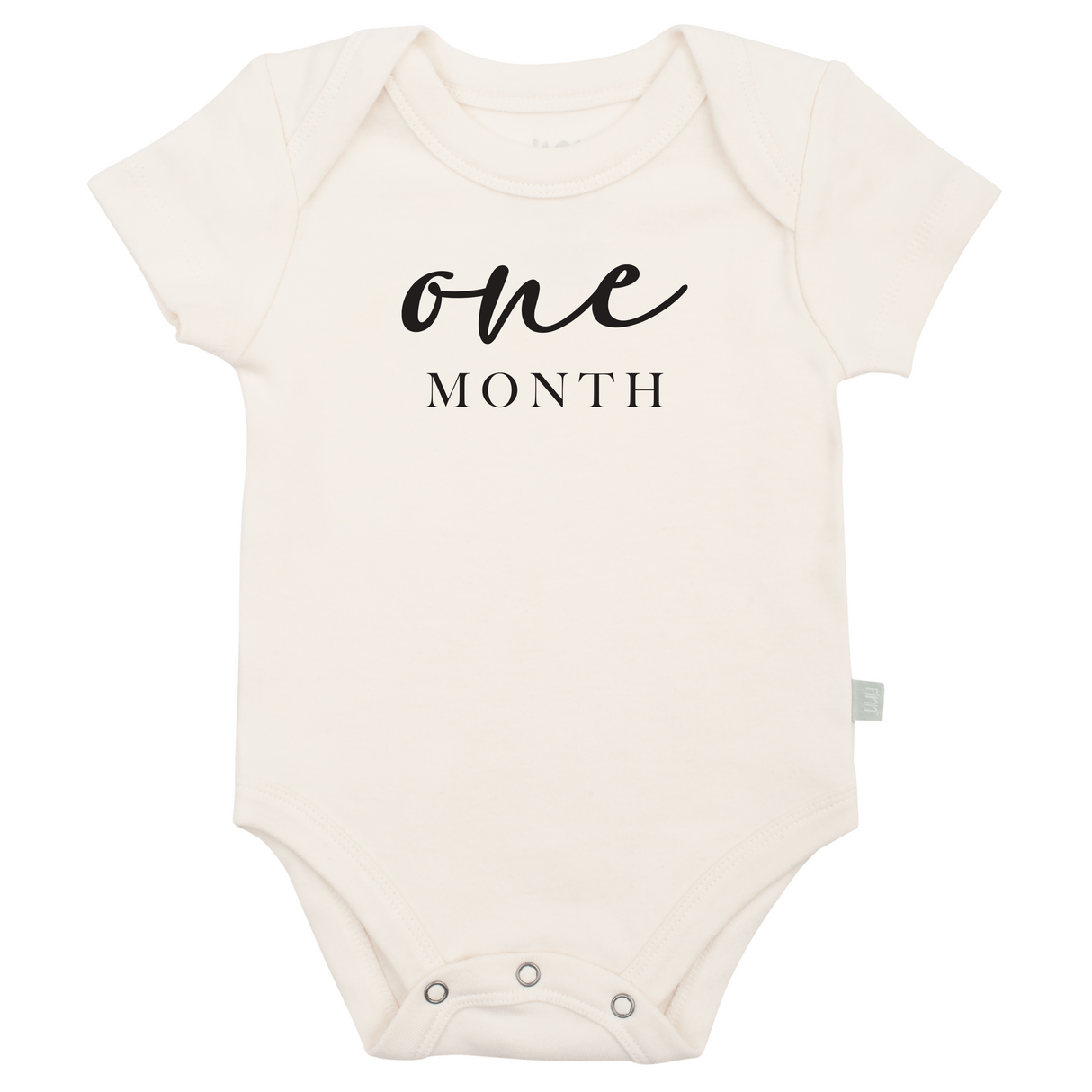graphic bodysuit | one month milestone charcoal - HoneyBug