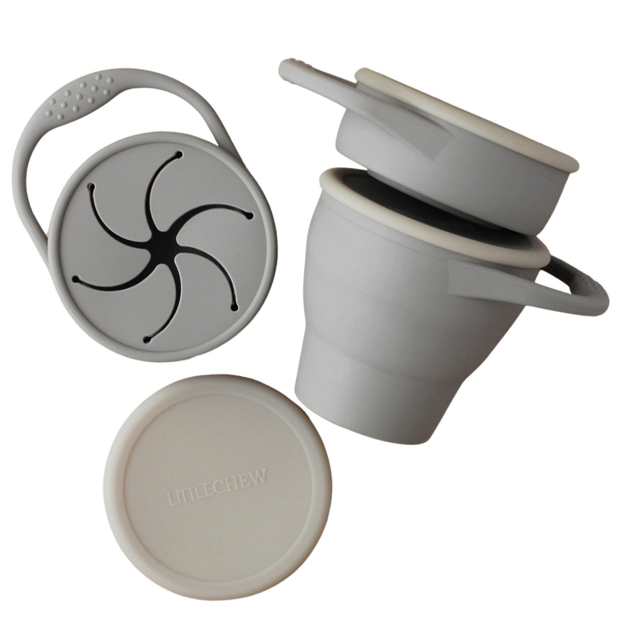 Foldable Silicone Snack Cup - Onyx - HoneyBug