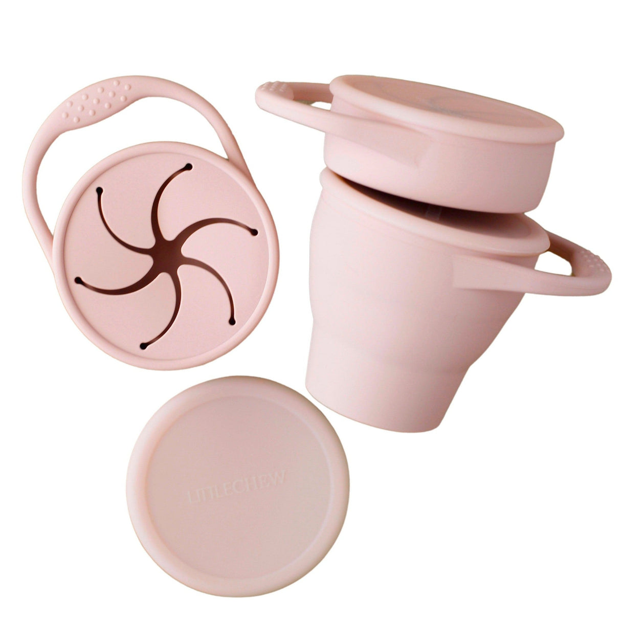 Foldable Silicone Snack Cup | Pale Mauve - HoneyBug