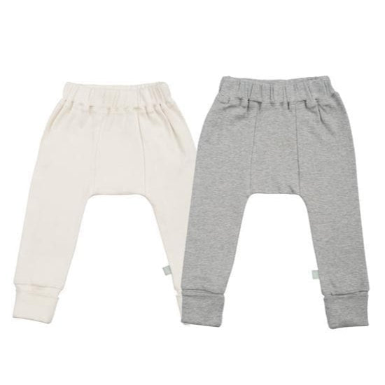 2 pc. pants set | ivory & heather grey - HoneyBug