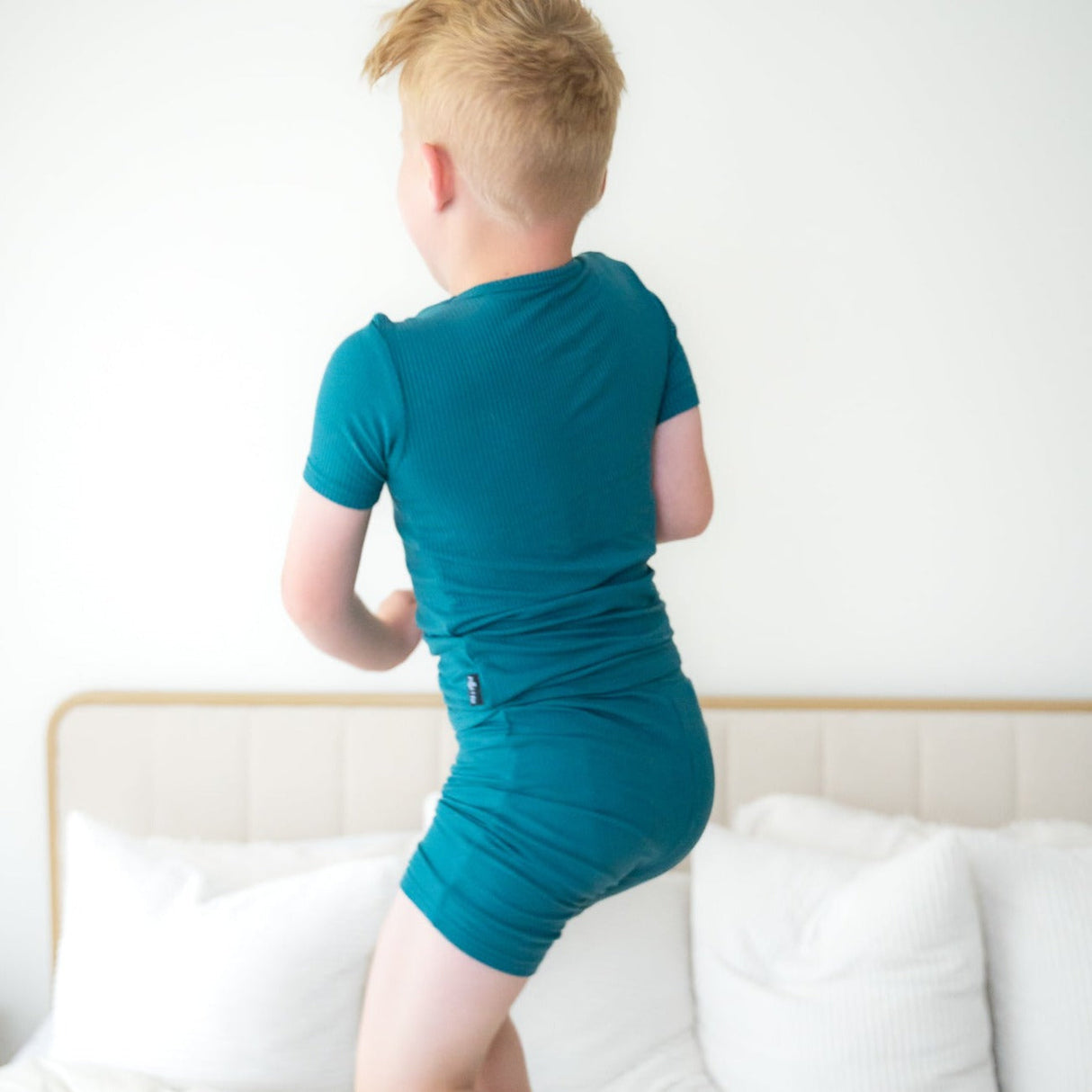 TWO PIECE SHORTIE SET- Peacock Ribbed - HoneyBug